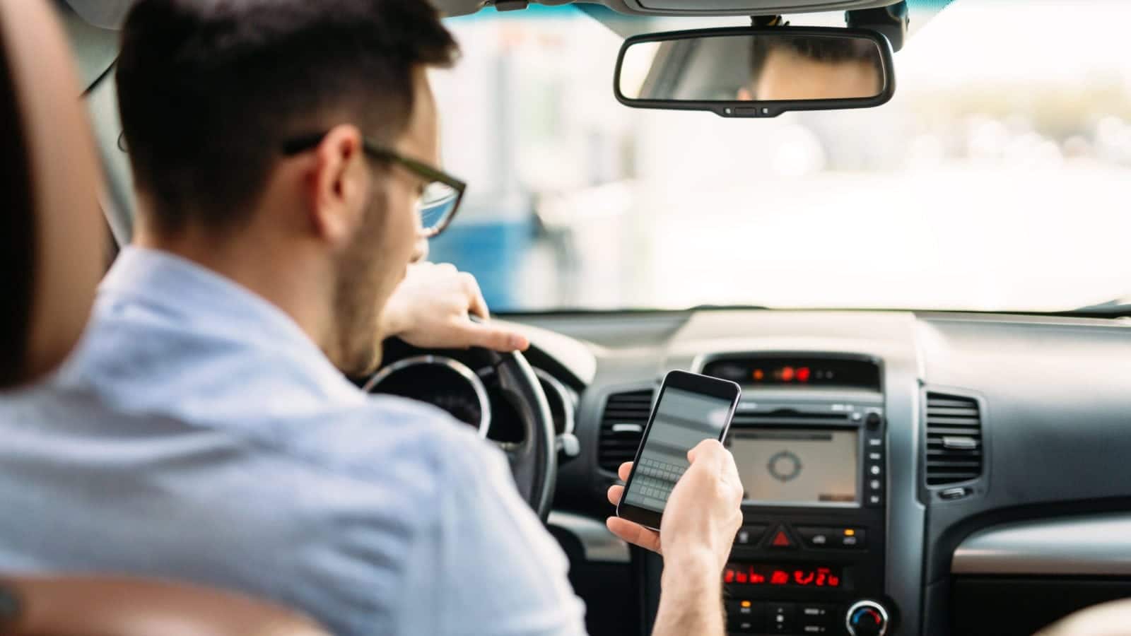 Texting While Driving Stock Photo