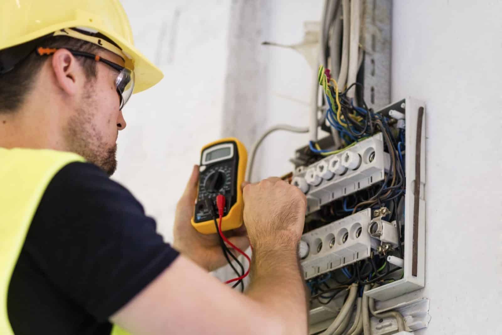 Electrician Working Stock Photo