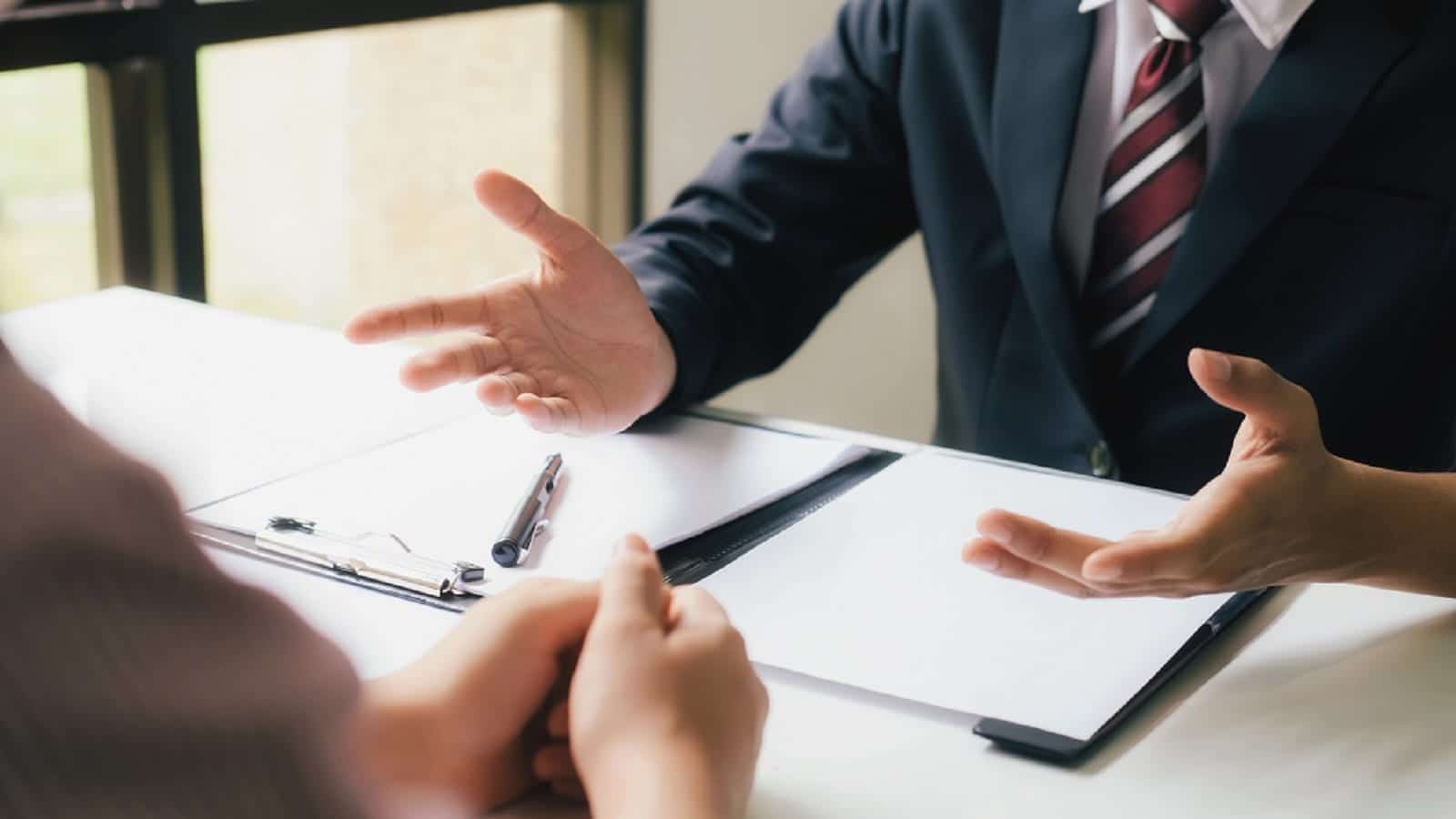 Lawyer Meeting With A Client Stock Photo