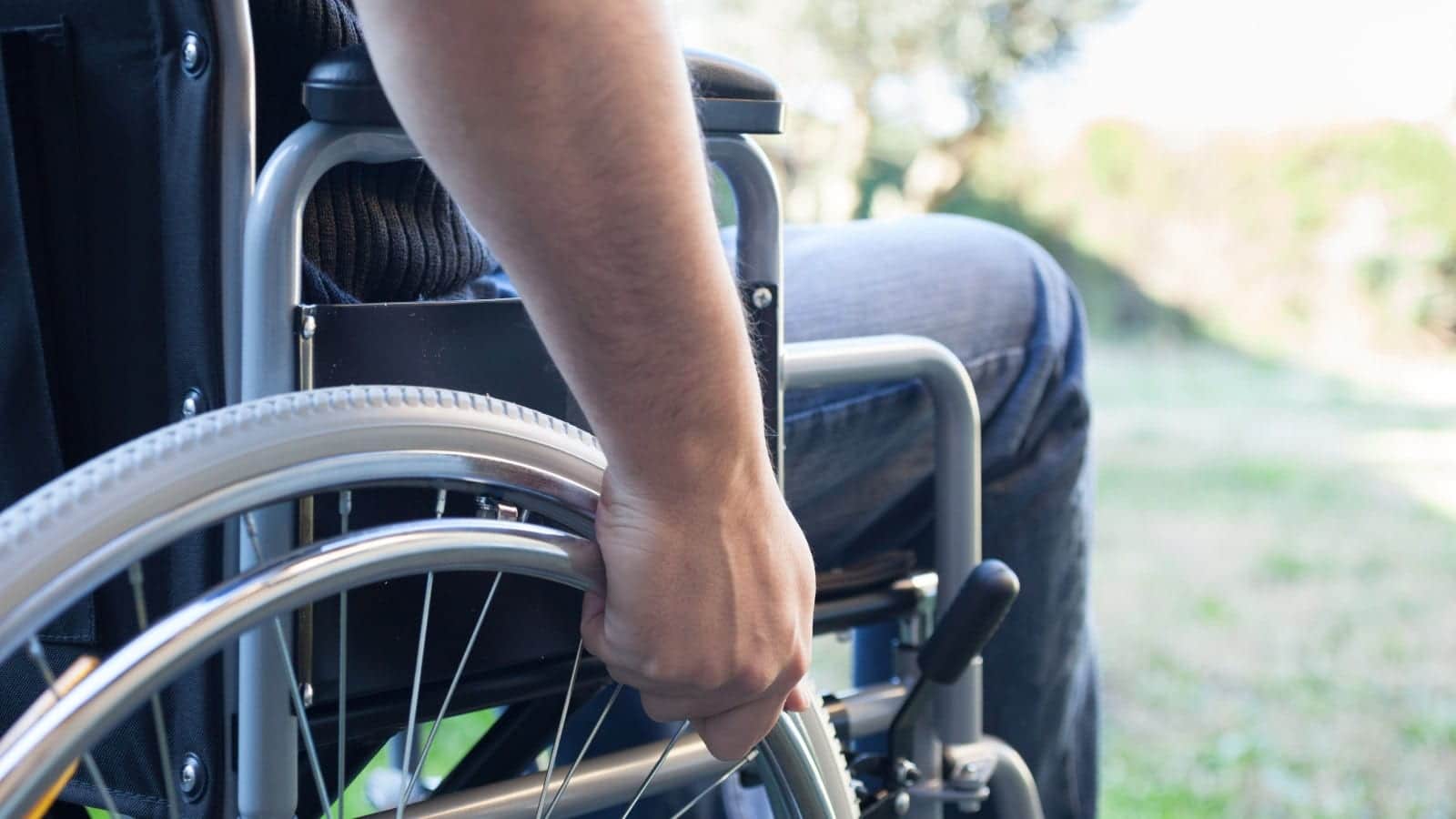 Man using his wheelchair
