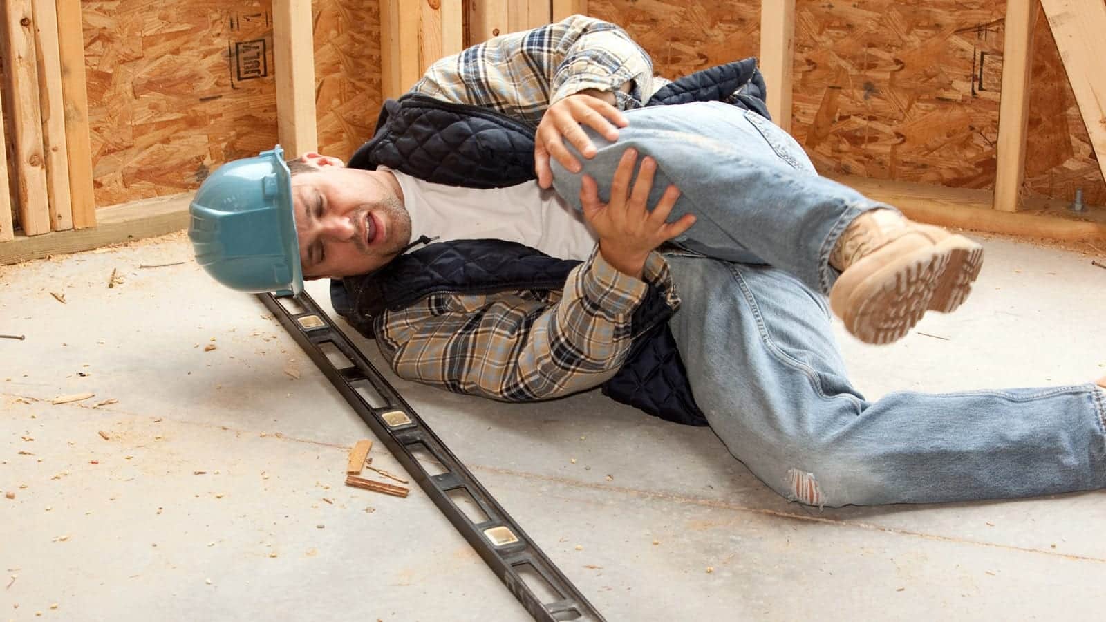 Construction worker falling on the job.