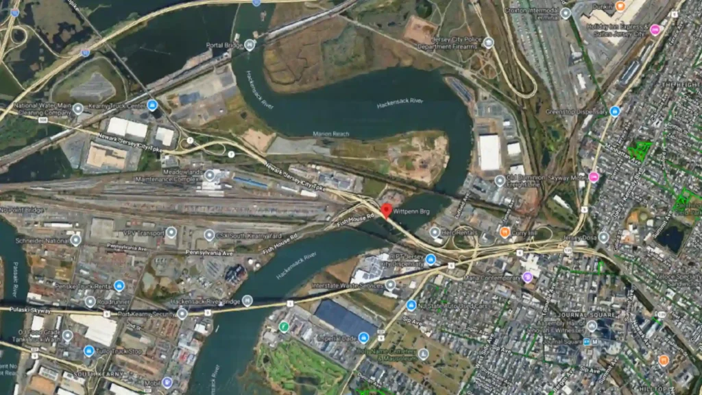 car hits guardrail on wittpenn bridge ramp in jersey city