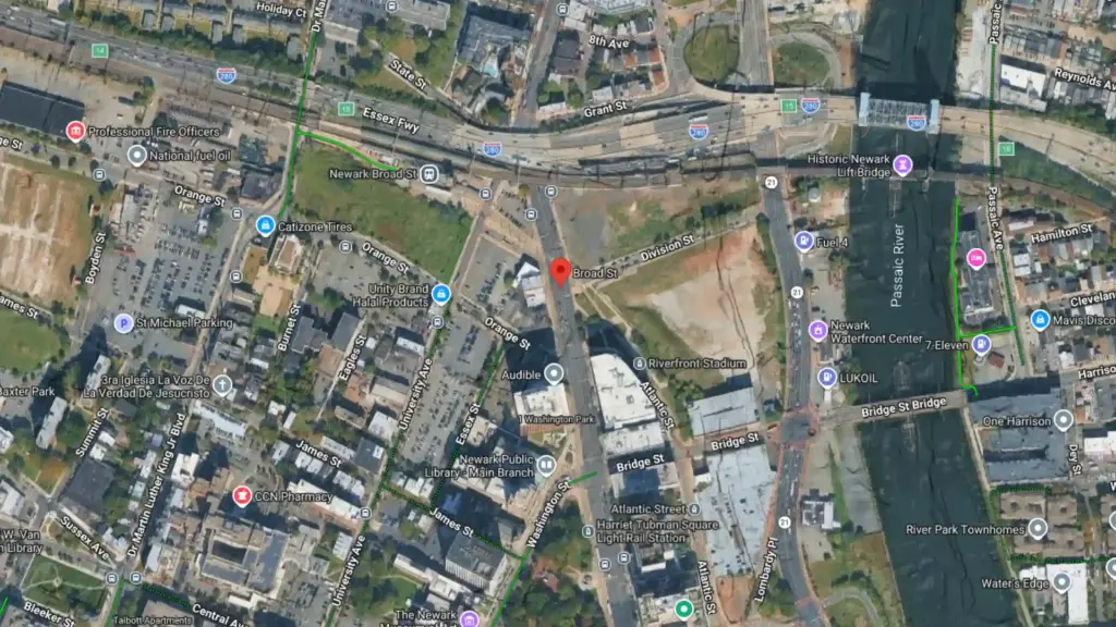 investigation continues after vehicle reportedly struck fence on broad street in newark