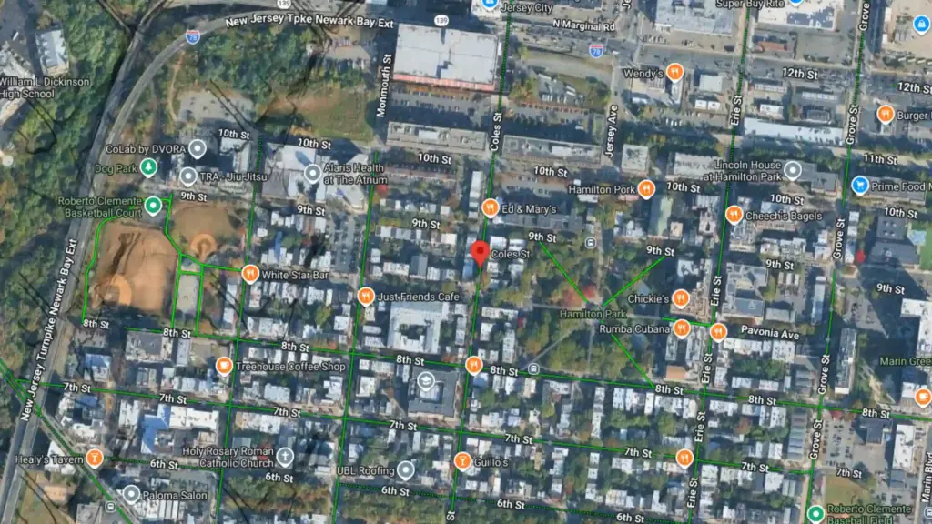 minor collision involving van and semi trailer reported on coles street in jersey city