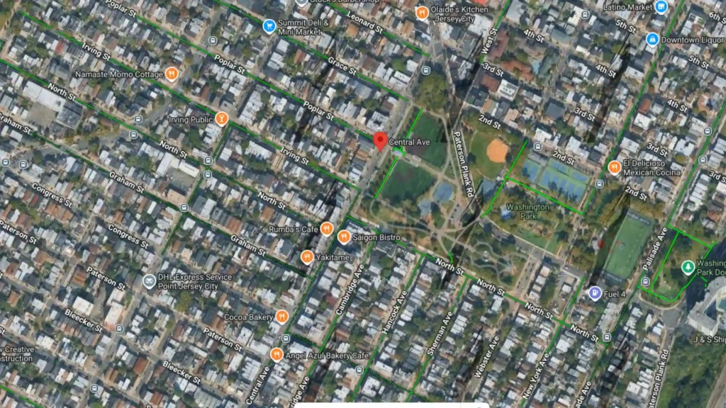 parked vehicle reportedly struck by construction truck on central avenue in jersey city