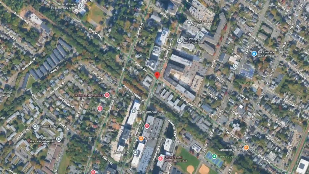 two car crash reported at central and prospect avenues in hackensack