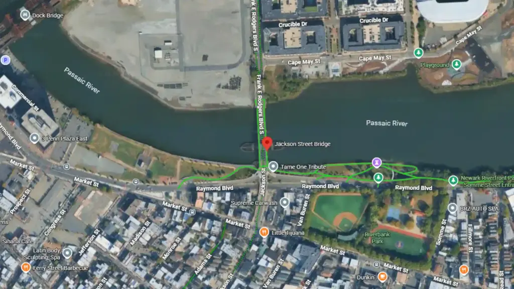 two car crash reported on jackson street bridge in newark