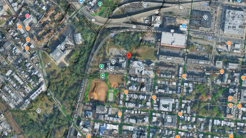two vehicle collision reported at brunswick street and 10th street in jersey city